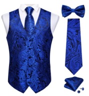 XL XXL elegancka Kamizelka Muszka niebieska zestaw