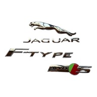 Zestaw emblematów Jaguar F-TYPE S AWD oryginał chrom