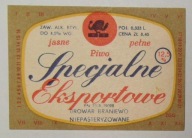 STARA ETYKIETA PIWO JASNE PEŁNE SPECJALNE EKSPORTOWE BROWAR BRANIEWO