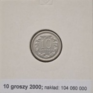 *P[0704] POLSKA 10 groszy 2000 III Rzeczpospolita Orzeł (heraldyka) *Holder