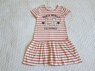 Cool Club sukienka biała w czerwone paski roz 134-140