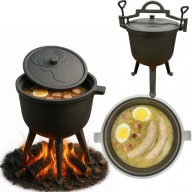 Kociołek Żeliwny Garnek Myśliwski Węgierski na Ognisko Grill Pieczonki 8L