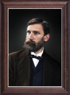 Obraz Adam Asnyk portret w drewnianej ramie ze szkłem