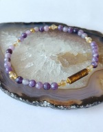 Bransoletka ochronna (Psychika i Dobrobyt) Lepidolit Cytryn Tygrysie Oko