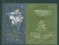 KOSMOS-APOLLO 11. ABHAZJA. MI. Bl zn. w zł. A 1994r.