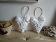 KORONKOWE SERCA DUŻE ZAWIESZKI BAWEŁNA KOMPLET 2 SZTUKI