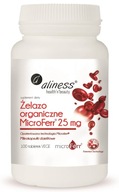 Żelazo organiczne MicroFerr 25 mg x 100 tabletek vege || Aliness