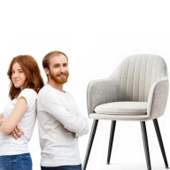 Krzesło tapicerowane Care Life welurowe do salonu jadalni kuchni