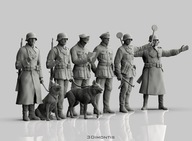 Żywica figurki niemiecki patrol WWII 1/16