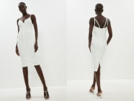 Sukienka Coast kremowa ołówkowa z kolorowymi cekinami r. 36