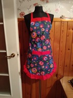 Granatowy fartuch kuchenny ludowy łowicki NOWY