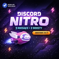 Discord Nitro 3 Miesiace + 2 Boosty - Dostawa 24/7
