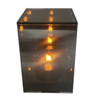 Znicz Lampion Lustrzany 3D LED Nowoczesna Dekoracja Efekt Płomienia