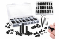 ZESTAW ŚRUB IMBUSOWYCH M2 M3 M4 M5 1500 SZT PODKŁADKI + KLUCZE IMBUSOWE