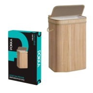 KOSZ NA PRANIE BAMBUSOWY SKŁADANY POJEMNY JEDNOKOMOROWY WĄSKI 72L WOREK