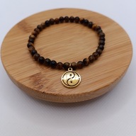 Bransoletka Tygrysie oko z zawieszką Yin Yang ręcznie robiona hand made