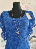 SUKIENKA CHABROWA ALA PIÓRA KORONKOWA HAFTOWANA VINTAGE KWIATY RÓŻE RÓŻAMI