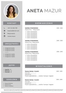 SZABLON WZÓR CV RESUME (1 strona) MS WORD (docx)