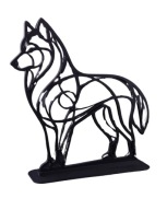 AŻUROWA FIGURKA HUSKY WILK OZDOBA DEKORACJA NA PÓŁKĘ