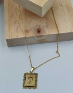 Złoty Medalik Matka Boska Naszyjnik Stal Chirurgiczna 316L Prezent