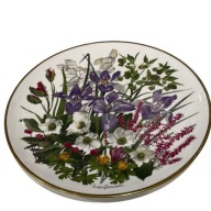 FRANKLIN PORCELAIN TALERZ PORCELANA FLOWERS OF THE YEAR JANUARY 1977 NOWY