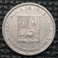 WENEZUELA [1537]*50 centymów 1965 Herb, Koń, Simón Bolívar, 50 CENTIMOS