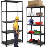REGAŁ MAGAZYNOWY PLASTIKOWY CZARNY 180 X 90 X 40 CM 5 PÓŁEK 250KG