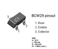 Tranzystor BCW29 PNP -30V -100 mA 330 mW 1 MHz cena za 10 sztuk 21-1-6