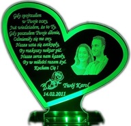 WALENTYNKI PODŚWIETLANA STATUETKA Z ZDJĘCIEM SERCE