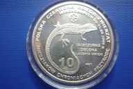 10 MIEDZIAKÓW - JASZCZURKA CZERWONA KSIĘGA posrebrzana