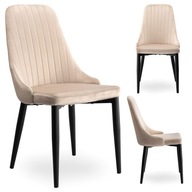 KRZESŁO WELUROWE AKSAMITNE TAPICEROWANE WYSOKIE OPARCIE METALOWE NOGI