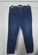 spodnie dżins paprika wysoki stan niebieskie proste 44