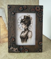 Ramka na zdjęcie w stylu steampunk - ręcznie robiona
