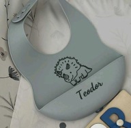 PERSONALIZOWANY śliniak silikonowy dla dzieci - roczek, narodziny, prezent