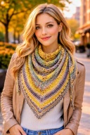 PIĘKNA DUŻ, MIĘKKA MULTIKOLOROWA CHUSTA BOHO HANDMADE RĘKODZIEŁO_NA PREZENT