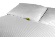 pościel z satyny 160x200 + 2x70x80 zamek S tkane pasy białe 1 cm b-x