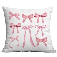 POSZEWKA NA PODUSZKĘ KOKARDY BIAŁA DEKORACYJNA 45X45 CM