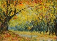 Jesiennie" obraz olejny na płótnie 30x40cm , oryginał Garncarek Al,,,
