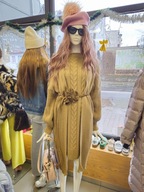 Sukienka + sweter, kardigan 2w1, dzianina r. Uni fango Italy !!!