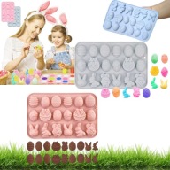 FORMA SILIKONOWA WIELKANOCNA – ZAJĄCZKI, JAJECZKA, KRÓLIKI 19 x 12,5 x 1 CM