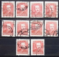 Polska > Zn. 520 kasowane ~ zestaw 10 szt.