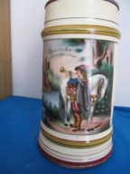 -OBNIŻKA--[@n6] Porcelanowy Stary Kufel 1L ok, 1880r -16-