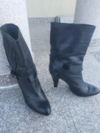 LUCIANO BARACHINI nr 40-41 czarne luksusowe i eleganckie botki skóra