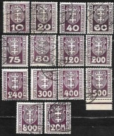 $WOLNE MIASTO GDAŃSK WMG DOPŁATY Fi D1-D14 kas. HERB GDAŃSKA