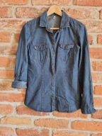 granatowa jeansowa koszula STRADIVARIUS