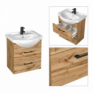 SZAFKA ŁAZIENKOWA Z UMYWALKĄ WISZĄCA POD UMYWALKĘ WOTAN CZARNE UCHWYTY 50CM