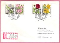Niemcy Berlin 1982, FDC R-ka list polec. kwiaty, róże