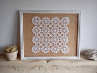 OBRAZ SHABBY RETRO JUTA KORONKA