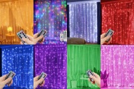 KURTYNA ŚWIETLNA LED 3x3 m - 300 LED - 8 KOLORÓW - 8 TRYBÓW