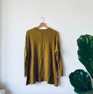 Atmosphere Primark sweter oversize musztardowy stójka wełniany żółty